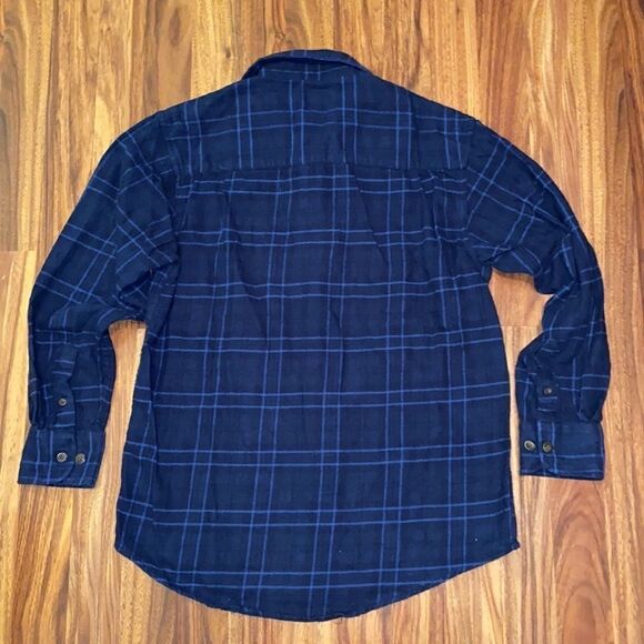 4 For $50 🎃 Haggar Blue Plaid Flannel Men's Size Small - Picture 4 of 4